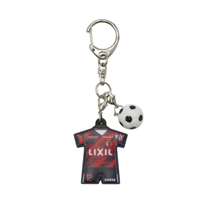 【#鹿島国立】【ブラインド】25プレイヤーズ特別加工ユニフォームラバーキーホルダー（全30種）レッド×ゴールド