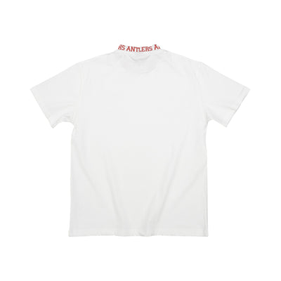 ジャガードネックTシャツ（エンブレム）ホワイト