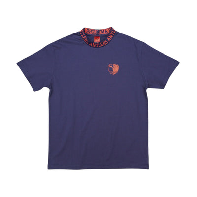 ジャガードネックTシャツ（エンブレム）ネイビー