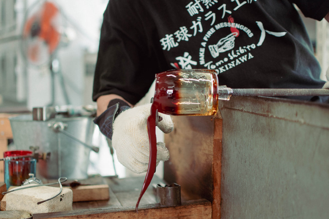 ロックグラス「13」（サイン刻印入り）/ 琉球ガラス工房 燈人【受注