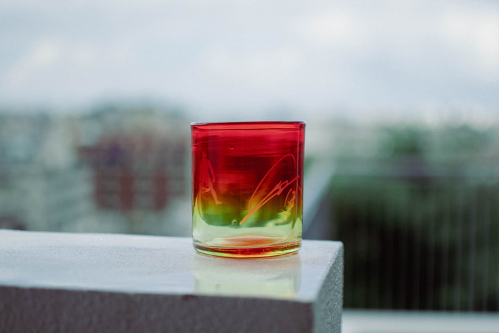 ロックグラス「13」（サイン・シルエット刻印入り）/ 琉球ガラス工房