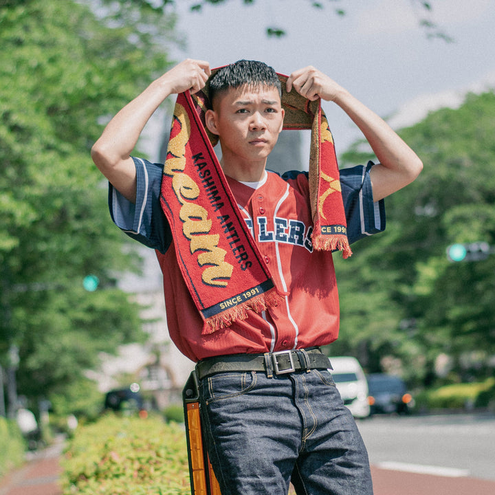 鈴木優磨ラグランベースボールシャツ（レッド×ネイビー） 鈴木優磨ラグランベースボールシャツ（レッド×ネイビー） 鈴木優