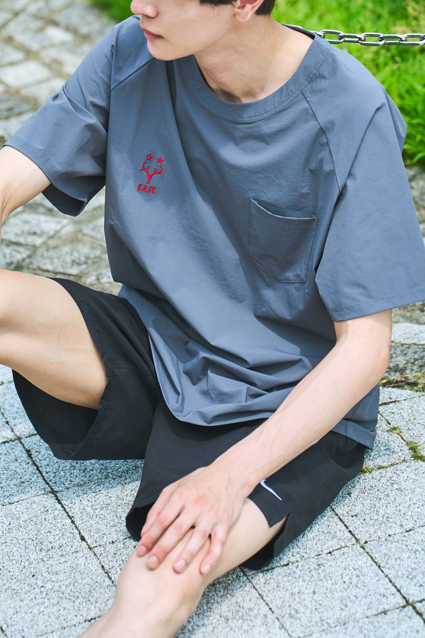 ナイロンストレッチT（GRAY）