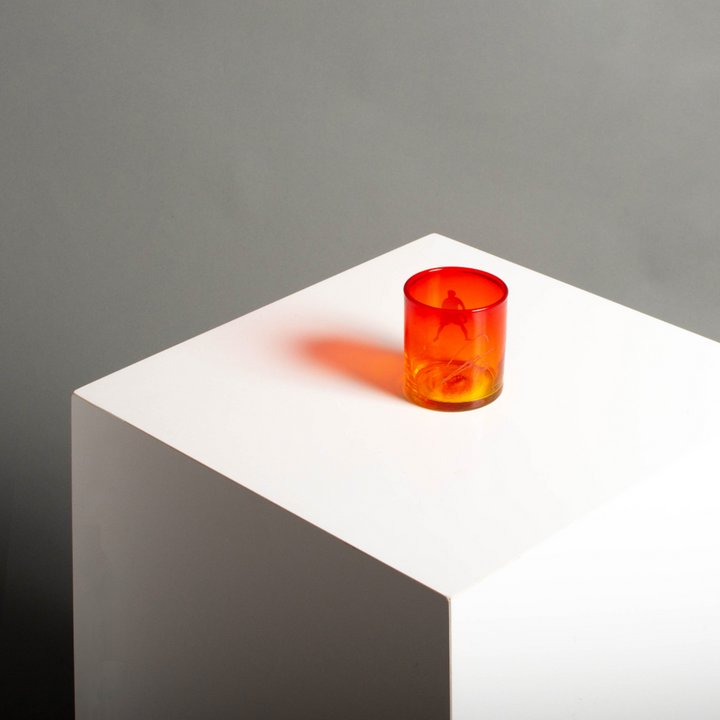 ロックグラス「13」（サイン・シルエット刻印入り）/ 琉球ガラス工房