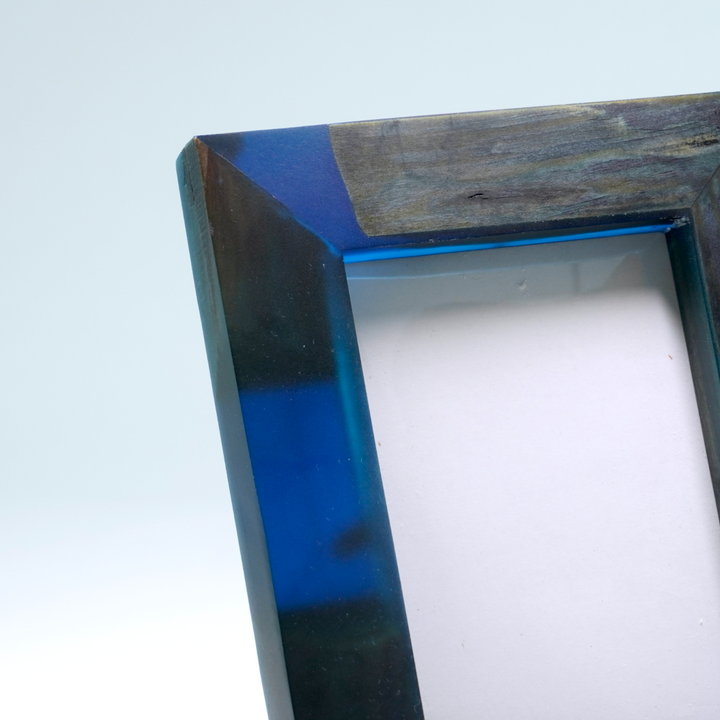 クリスト　直筆サイン入り　オフセット・リトグラフ　アンブレラ　（青） 琉球藍染めフレーム(知念選手直筆サイン＆写真付）/ 琉球藍研究所