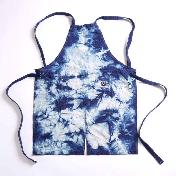 絣 パッチワークエプロン ダークブルー系 絣 パッチワークエプロン ダークブルー系 絣 パッチワークエプロン