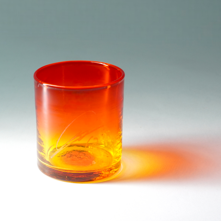 ロックグラス「13」（サイン刻印入り）/ 琉球ガラス工房 燈人【受注