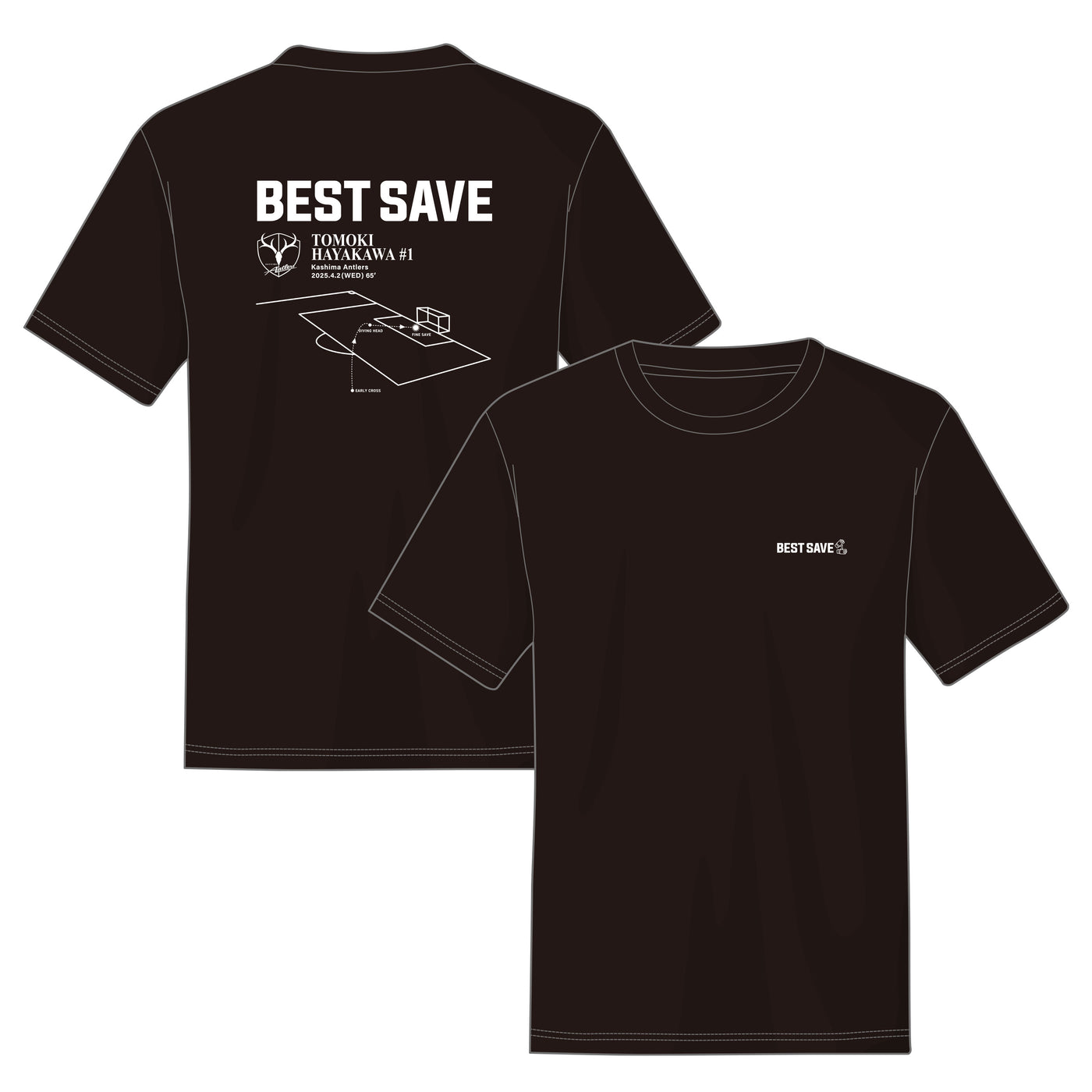 早川選手4月度ベストセーブ賞受賞記念Tシャツ（BLACK）【受注】