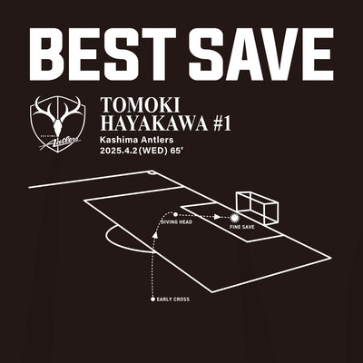 早川選手4月度ベストセーブ賞受賞記念Tシャツ（BLACK）【受注】