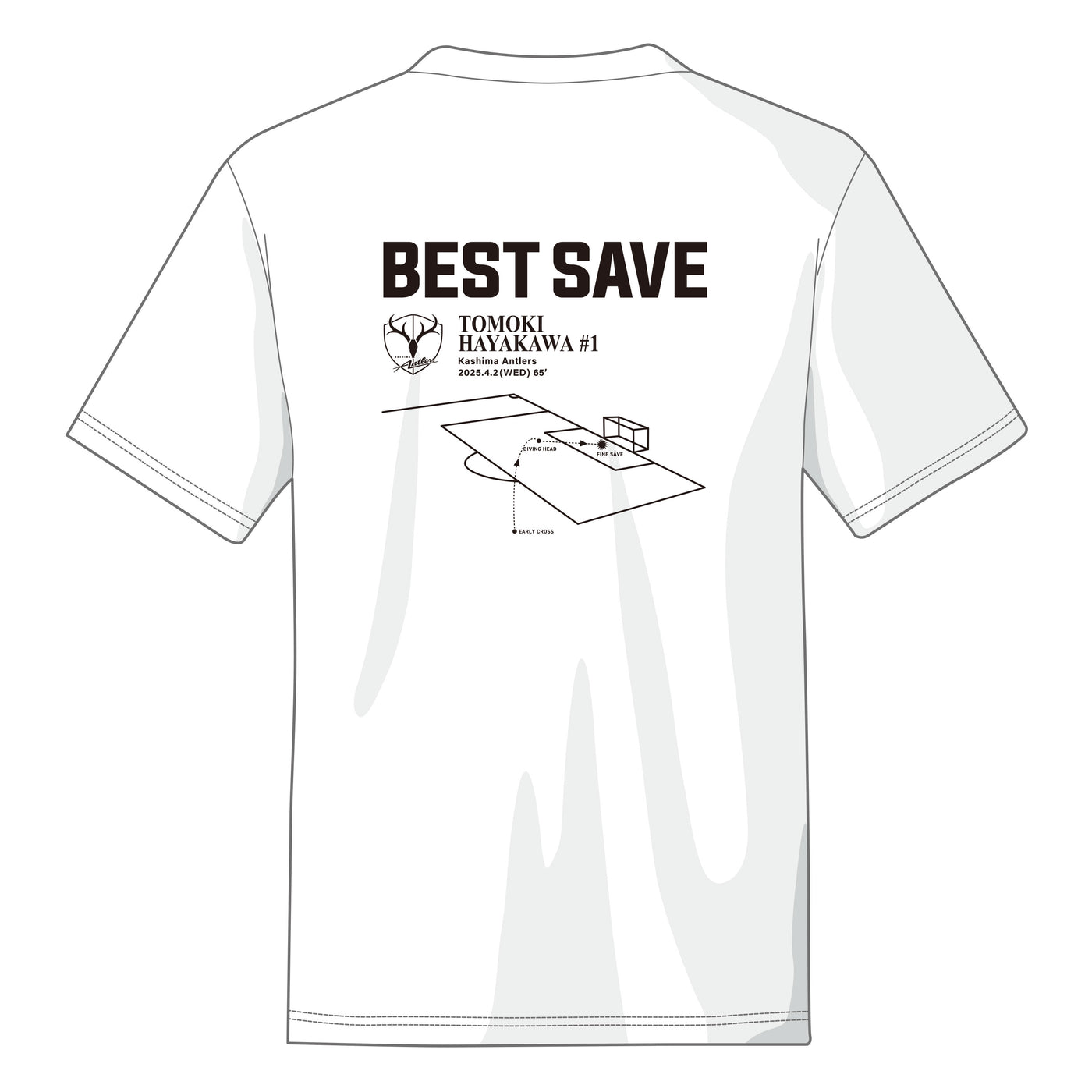 早川選手4月度ベストセーブ賞受賞記念Tシャツ（WHITE）【受注】