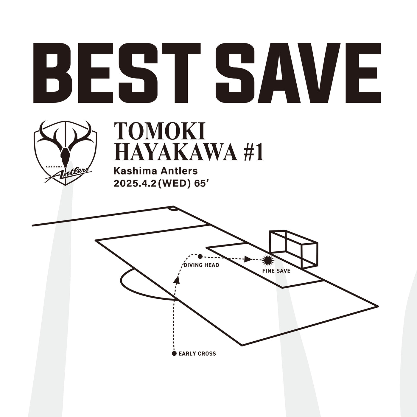 早川選手4月度ベストセーブ賞受賞記念Tシャツ（WHITE）【受注】