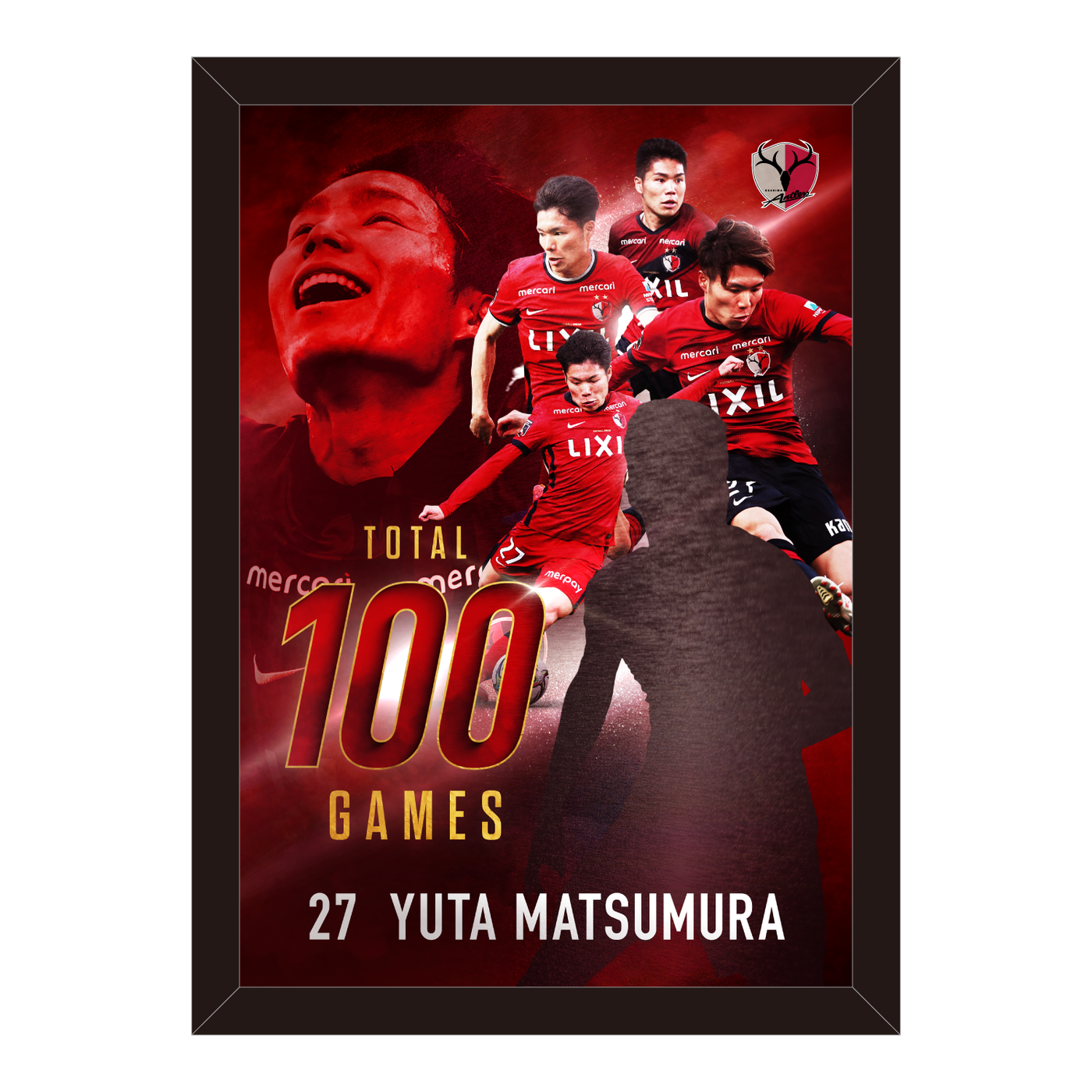 松村選手通算100試合出場達成記念 A4メタルグラフィ【受注】
